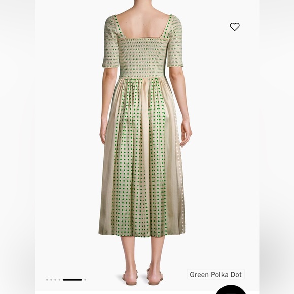 $998 Tory Burch
Silk Dotted Smocked Midi-Dress - Picture 3 of 12
